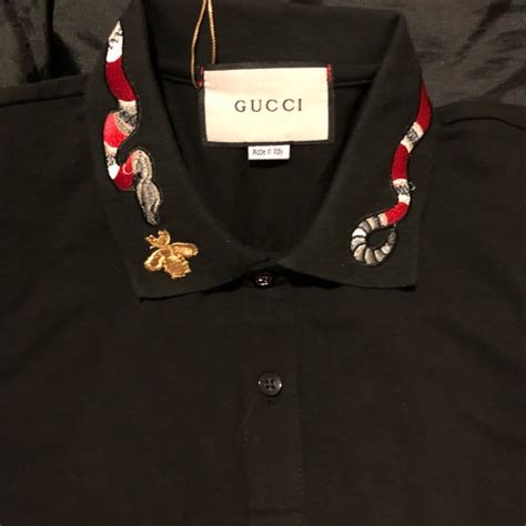 gucci polo with snake on collar|Gucci polo shirt snake.